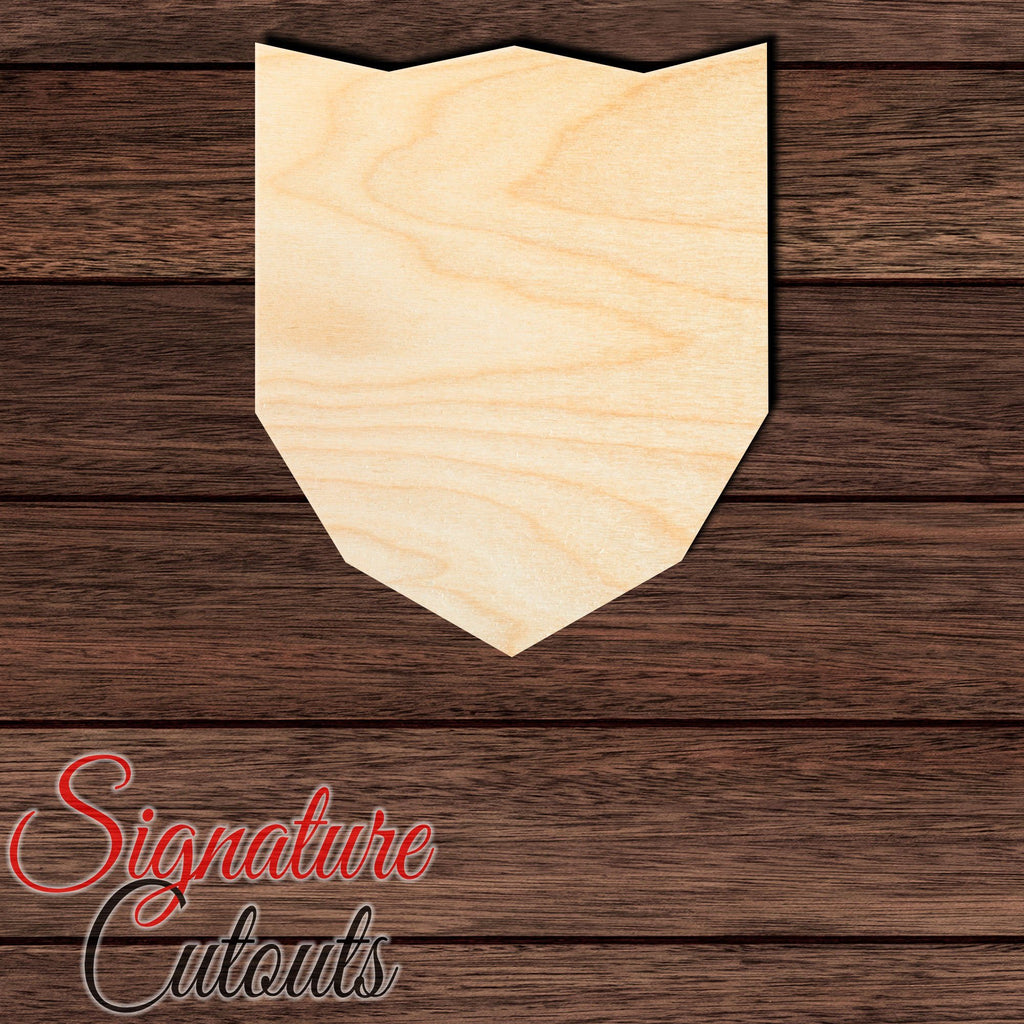 Badge - Shield 031 Shape Cutout in Wood, Acrylic or Acrylic Mirror - Signature Cutouts
