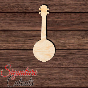 Banjo 001 Shape Cutout in Wood, Acrylic or Acrylic Mirror - Signature Cutouts