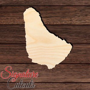 Barbados Shape Cutout in Wood, Acrylic or Acrylic Mirror - Signature Cutouts