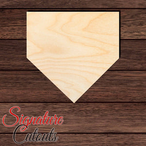 Baseball 007 Home Plate Diamond Shape Cutout in Wood, Acrylic or Acrylic Mirror - Signature Cutouts