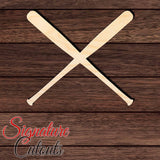 Baseball 011 Bats Crossed Shape Cutout in Wood, Acrylic or Acrylic Mirror - Signature Cutouts
