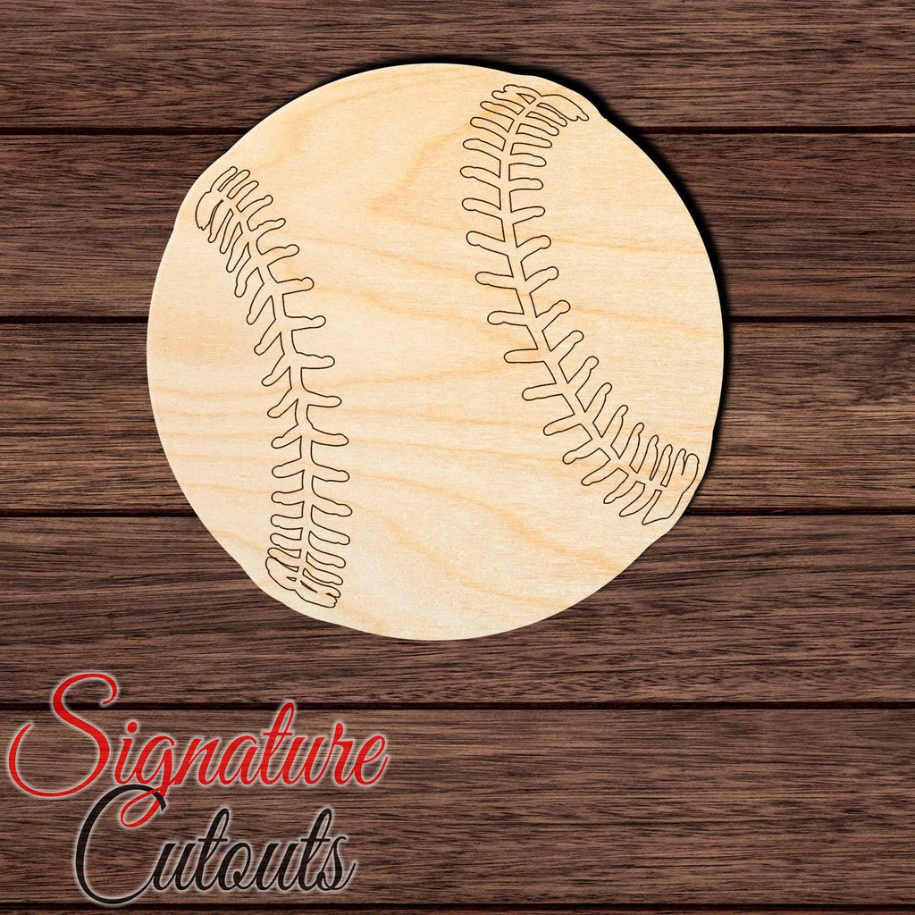 Baseball 014 Shape Cutout in Wood, Acrylic or Acrylic Mirror Craft Shapes & Bases Signature Cutouts 