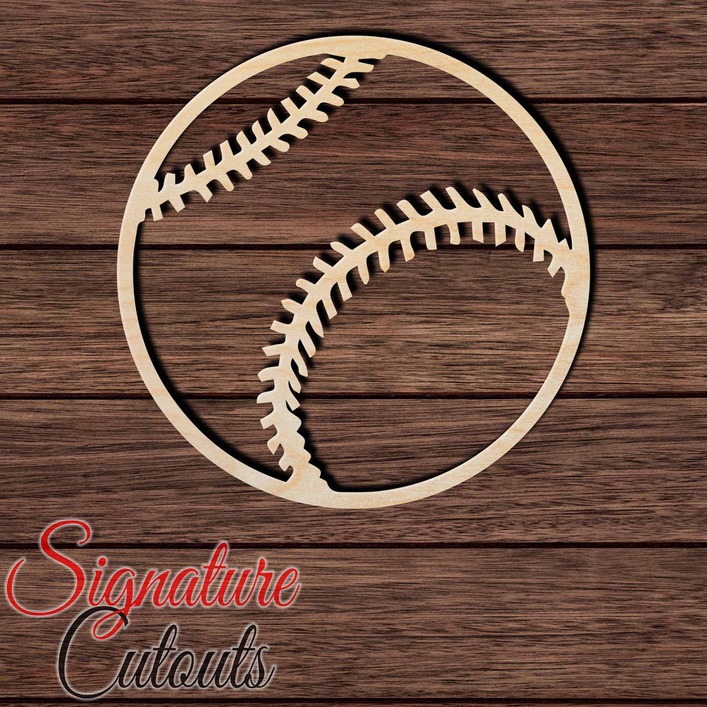 Baseball 015 Shape Cutout in Wood Craft Shapes & Bases Signature Cutouts 