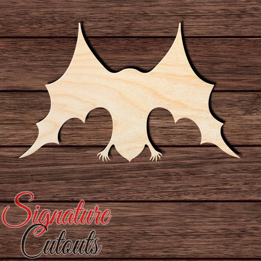 Bat 010 Shape Cutout in Wood, Acrylic or Acrylic Mirror - Signature Cutouts