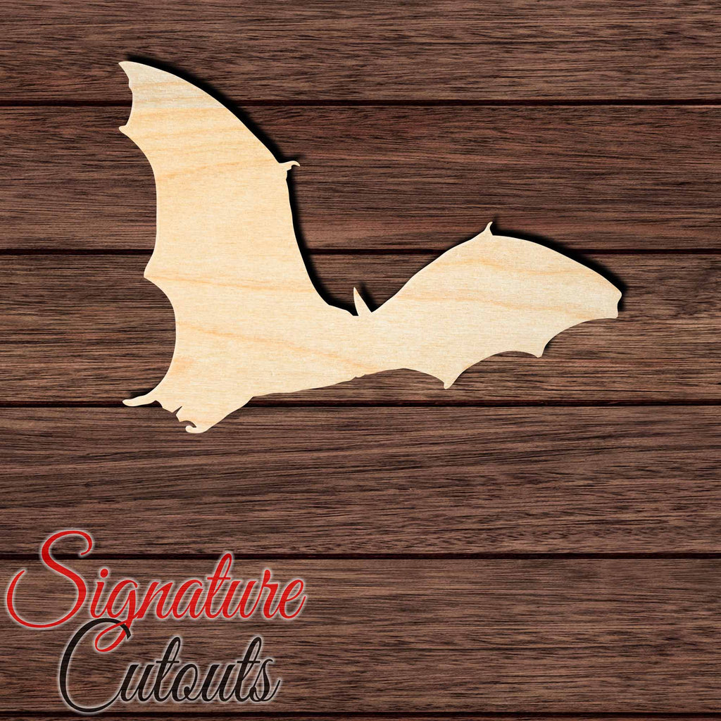 Bat 025 Shape Cutout in Wood, Acrylic or Acrylic Mirror - Signature Cutouts