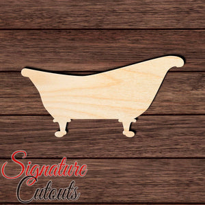 Bath Tub 001 Retro Shape Cutout in Wood Craft Shapes & Bases Signature Cutouts 