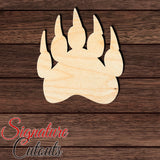 Bear 001 Paw Shape Cutout in Wood