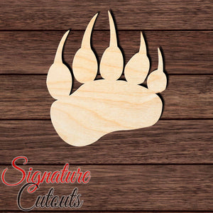 Bear 002 Paw Shape Cutout in Wood, Acrylic or Acrylic Mirror - Signature Cutouts