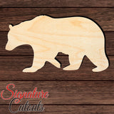 Bear 003 Shape Cutout in Wood