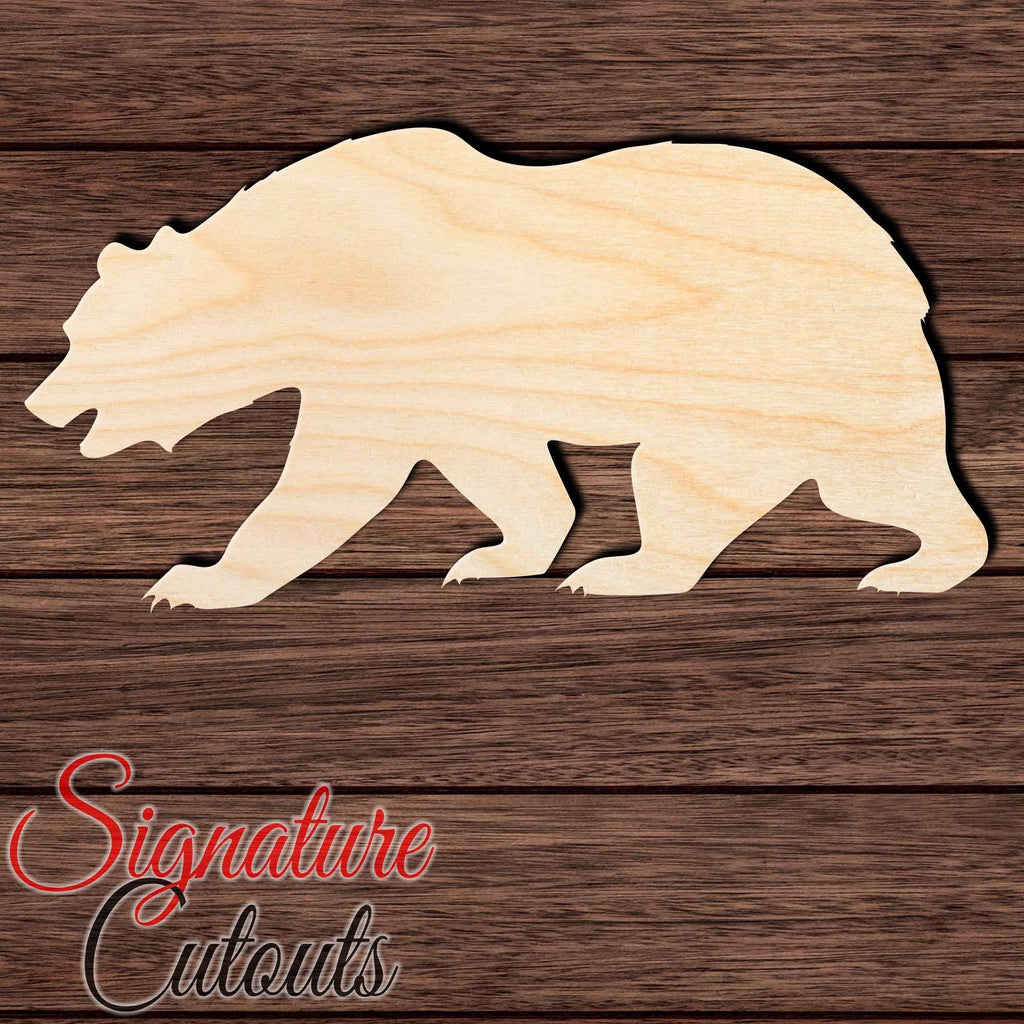 Bear 009 Shape Cutout in Wood, Acrylic or Acrylic Mirror - Signature Cutouts