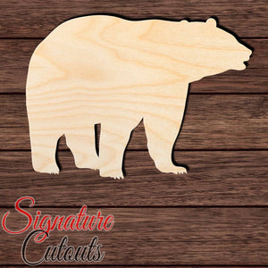 Bear 010 Shape Cutout in Wood, Acrylic or Acrylic Mirror - Signature Cutouts