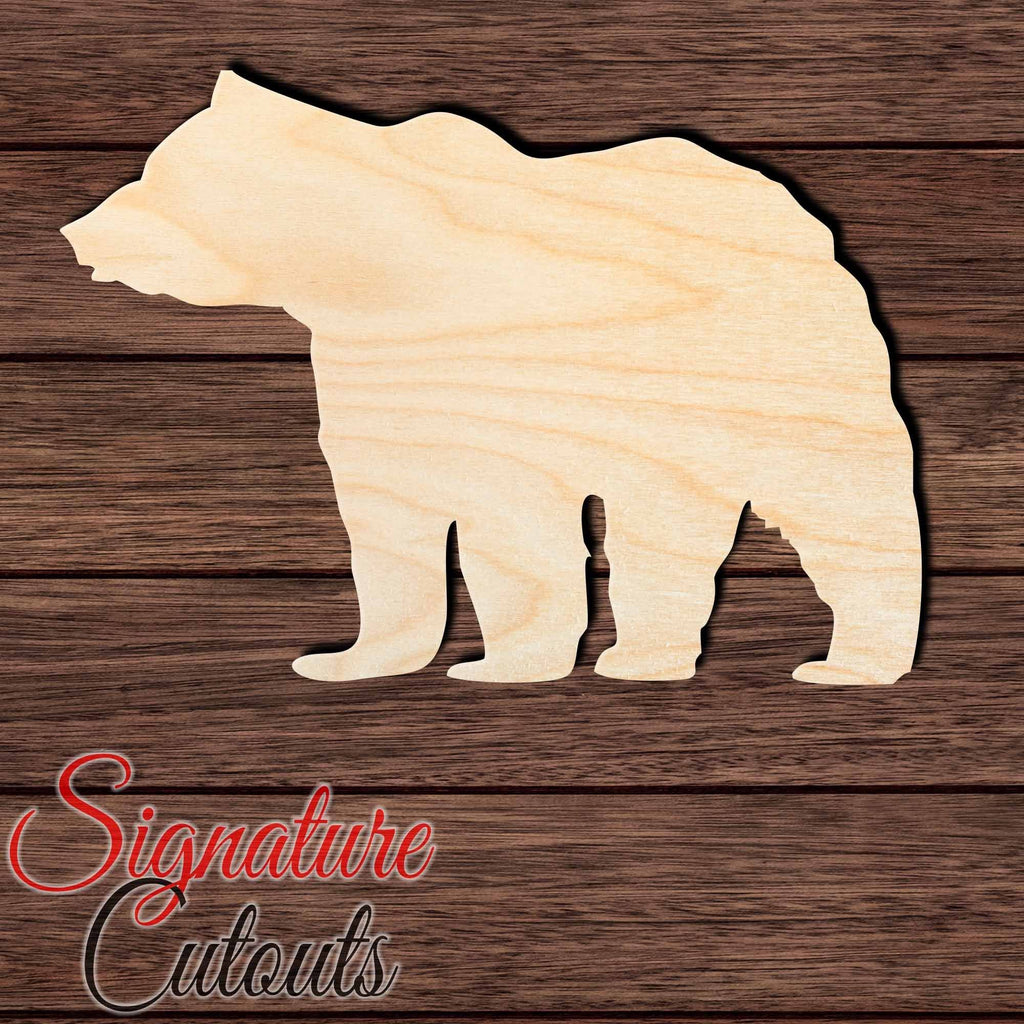 Bear 012 Shape Cutout in Wood, Acrylic or Acrylic Mirror - Signature Cutouts