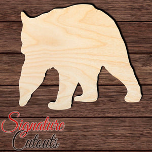 Bear 018 Shape Cutout in Wood, Acrylic or Acrylic Mirror - Signature Cutouts