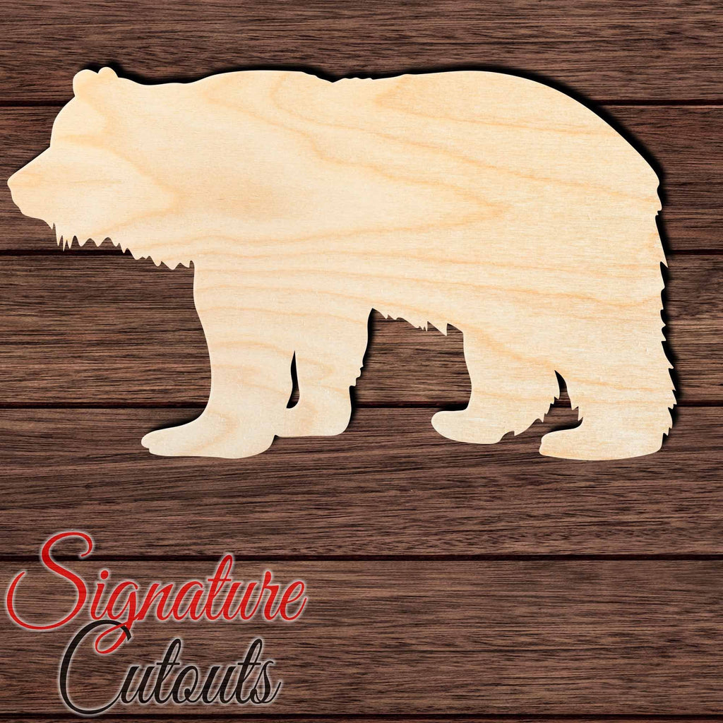 Bear 020 Shape Cutout in Wood, Acrylic or Acrylic Mirror - Signature Cutouts