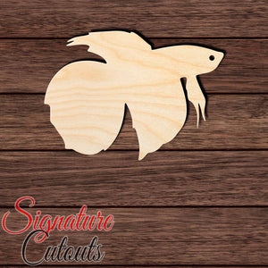 Beta Fish Shape Cutout in Wood, Acrylic or Acrylic Mirror - Signature Cutouts