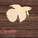 Beta Fish Shape Cutout in Wood, Acrylic or Acrylic Mirror - Signature Cutouts