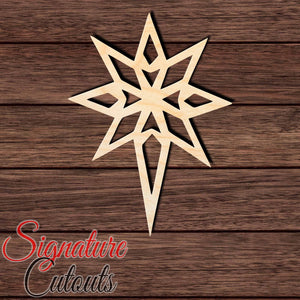 Bethlehem Star 002 Shape Cutout in Wood, Acrylic or Acrylic Mirror Craft Shapes & Bases Signature Cutouts 
