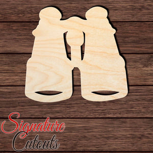 Binoculars 001 Shape Cutout in Wood, Acrylic or Acrylic Mirror - Signature Cutouts