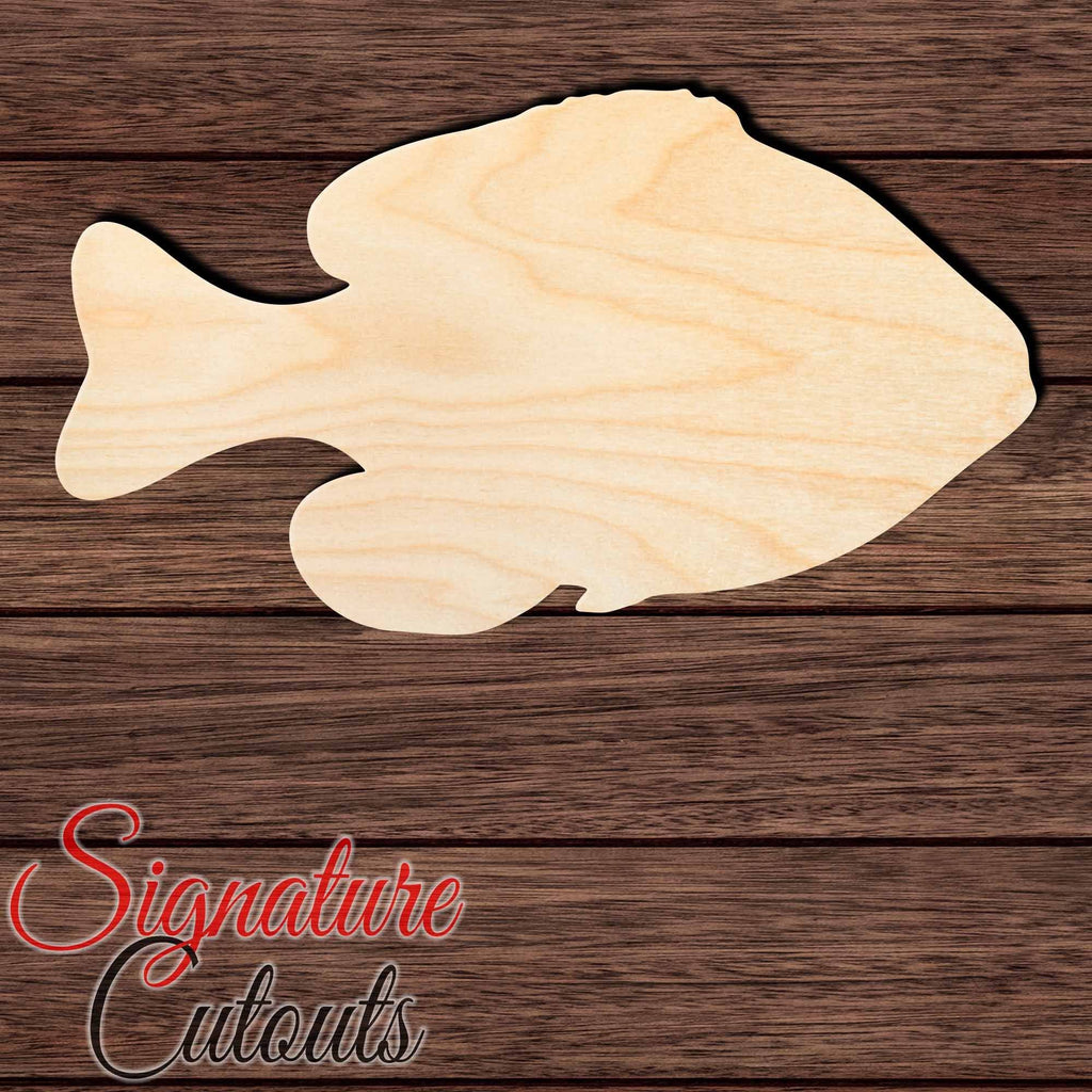 Bluegill Fish Shape Cutout in Wood, Acrylic or Acrylic Mirror - Signature Cutouts