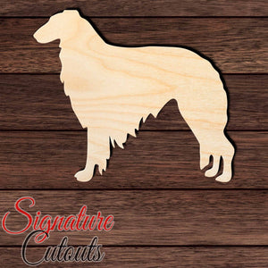 Borzoi Shape Cutout in Wood, Acrylic or Acrylic Mirror - Signature Cutouts