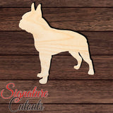 Boston Terrier Shape Cutout in Wood, Acrylic or Acrylic Mirror - Signature Cutouts