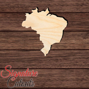 Brazil Shape Cutout in Wood, Acrylic or Acrylic Mirror - Signature Cutouts