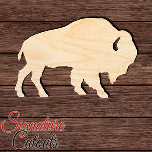 Buffalo 005 Shape Cutout in Wood, Acrylic or Acrylic Mirror Craft Shapes & Bases Signature Cutouts 3 inches Wood (3/16 in. thick birch plywood) 