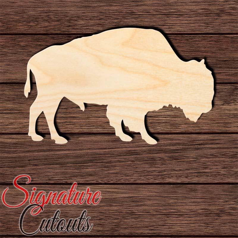 Buffalo Bison 002 Shape Cutout in Wood, Acrylic or Acrylic Mirror - Signature Cutouts