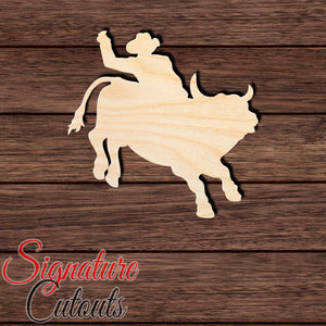 Bull Rider 001 Shape Cutout in Wood, Acrylic or Acrylic Mirror - Signature Cutouts