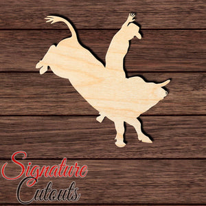 Bull Rider 002 Shape Cutout in Wood, Acrylic or Acrylic Mirror - Signature Cutouts