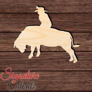 Bull Rider 003 Shape Cutout in Wood, Acrylic or Acrylic Mirror - Signature Cutouts