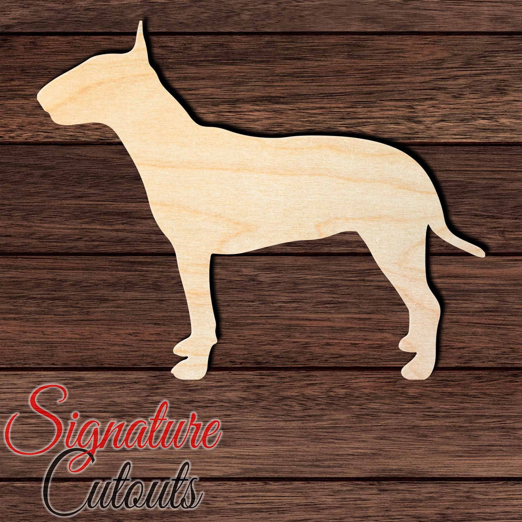 Bull Terrier Shape Cutout in Wood, Acrylic or Acrylic Mirror - Signature Cutouts