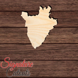 Burundi Shape Cutout in Wood, Acrylic or Acrylic Mirror - Signature Cutouts