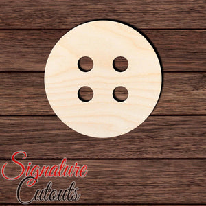 Button 001 Shape Cutout in Wood, Acrylic or Acrylic Mirror - Signature Cutouts
