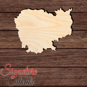 Cambodia Shape Cutout in Wood, Acrylic or Acrylic Mirror - Signature Cutouts