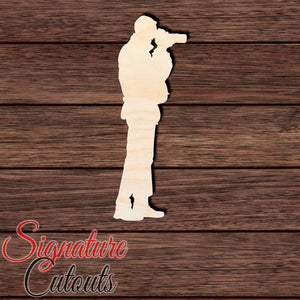 Camera Man 002 Shape Cutout in Wood, Acrylic or Acrylic Mirror - Signature Cutouts