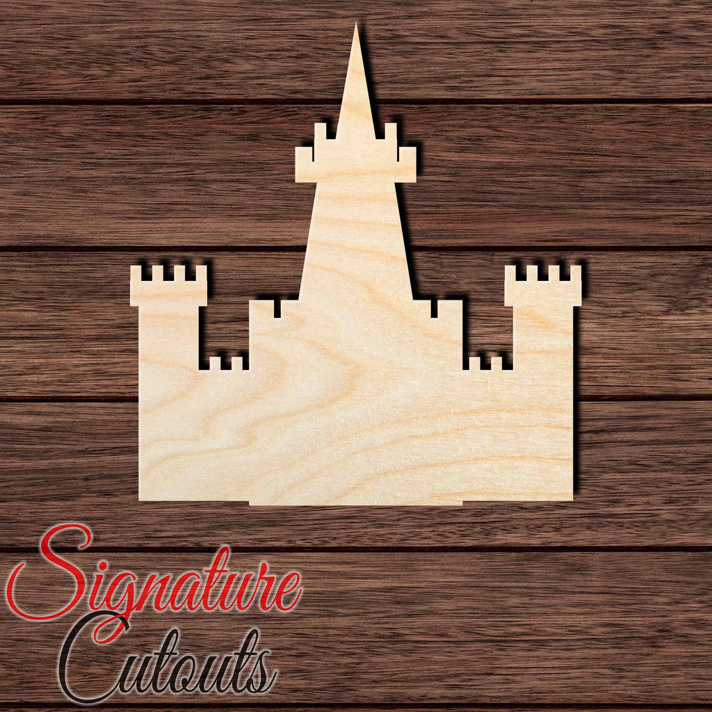Castle 003 Shape Cutout in Wood, Acrylic or Acrylic Mirror - Signature Cutouts