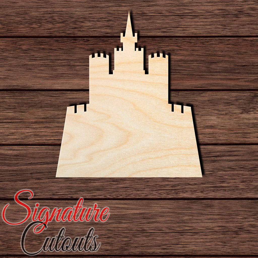 Castle 004 Shape Cutout in Wood, Acrylic or Acrylic Mirror - Signature Cutouts