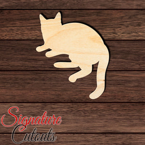 Cat 004 Shape Cutout in Wood, Acrylic or Acrylic Mirror - Signature Cutouts
