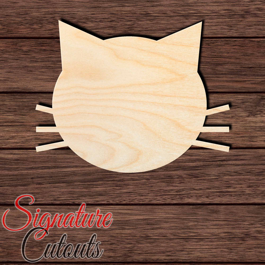 Cat 011 without nose Unfinished en Shape Cutout in Wood, Acrylic or Acrylic Mirror - Signature Cutouts