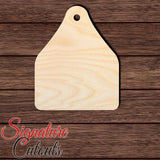 Cattle Tag 001 Shape Cutout in Wood
