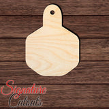 Cattle Tag 003 Shape Cutout in Wood