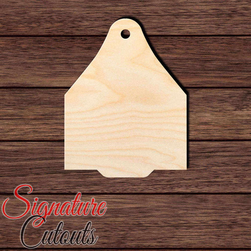 Cattle Tag 004 Shape Cutout in Wood, Acrylic or Acrylic Mirror - Signature Cutouts