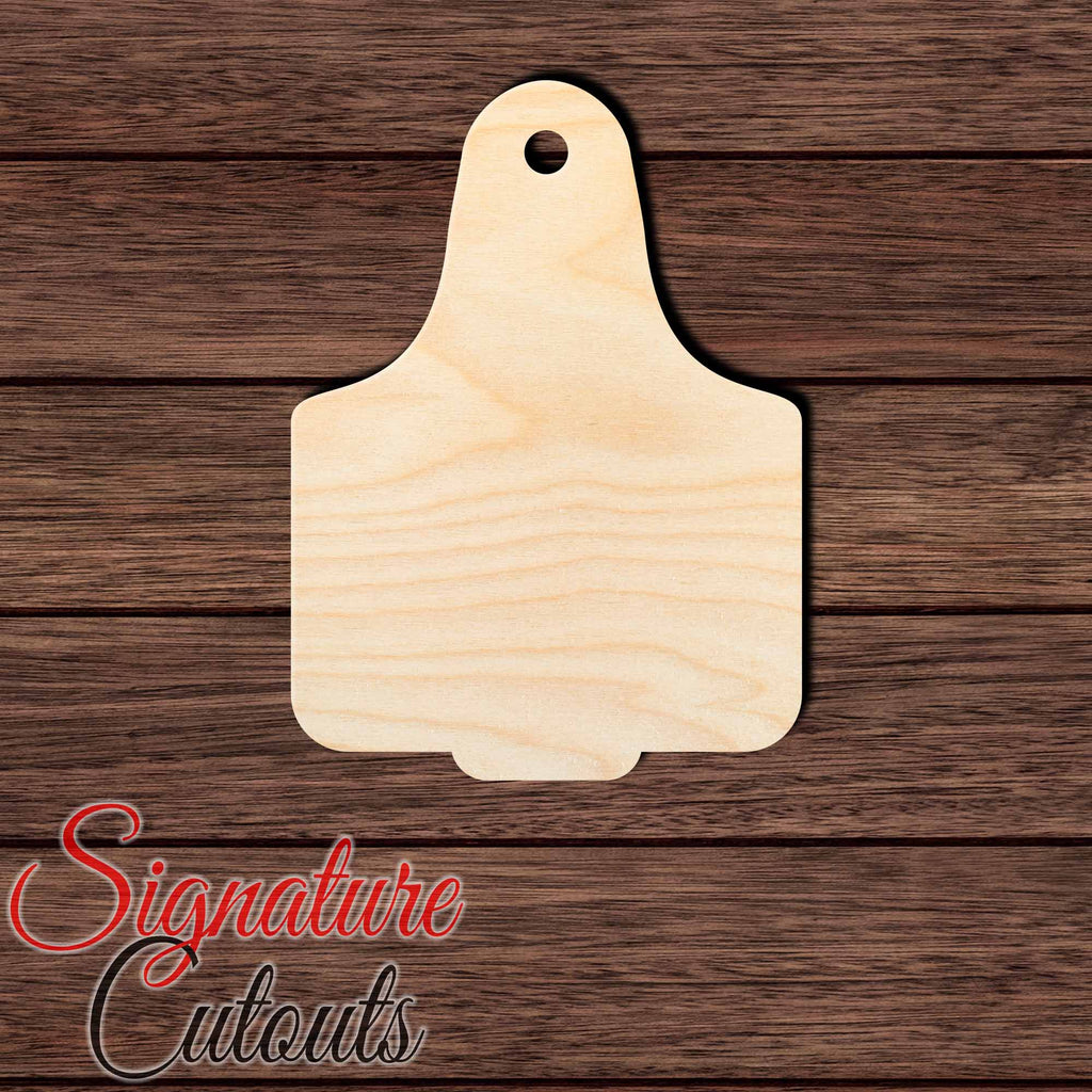 Cattle Tag 005 Shape Cutout in Wood, Acrylic or Acrylic Mirror - Signature Cutouts
