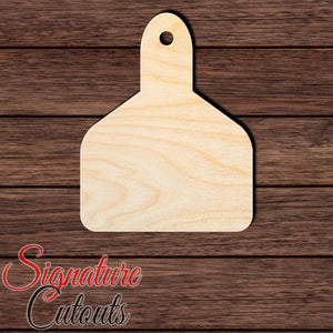 Cattle Tag 008 Shape Cutout in Wood, Acrylic or Acrylic Mirror - Signature Cutouts