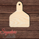 Cattle Tag 008 Shape Cutout in Wood