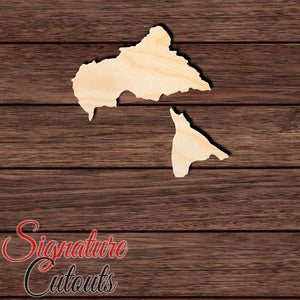 Central Africa Republic Shape Cutout in Wood, Acrylic or Acrylic Mirror - Signature Cutouts