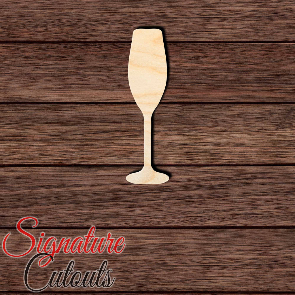 Champagne Glass 001 Shape Cutout in Wood, Acrylic or Acrylic Mirror - Signature Cutouts