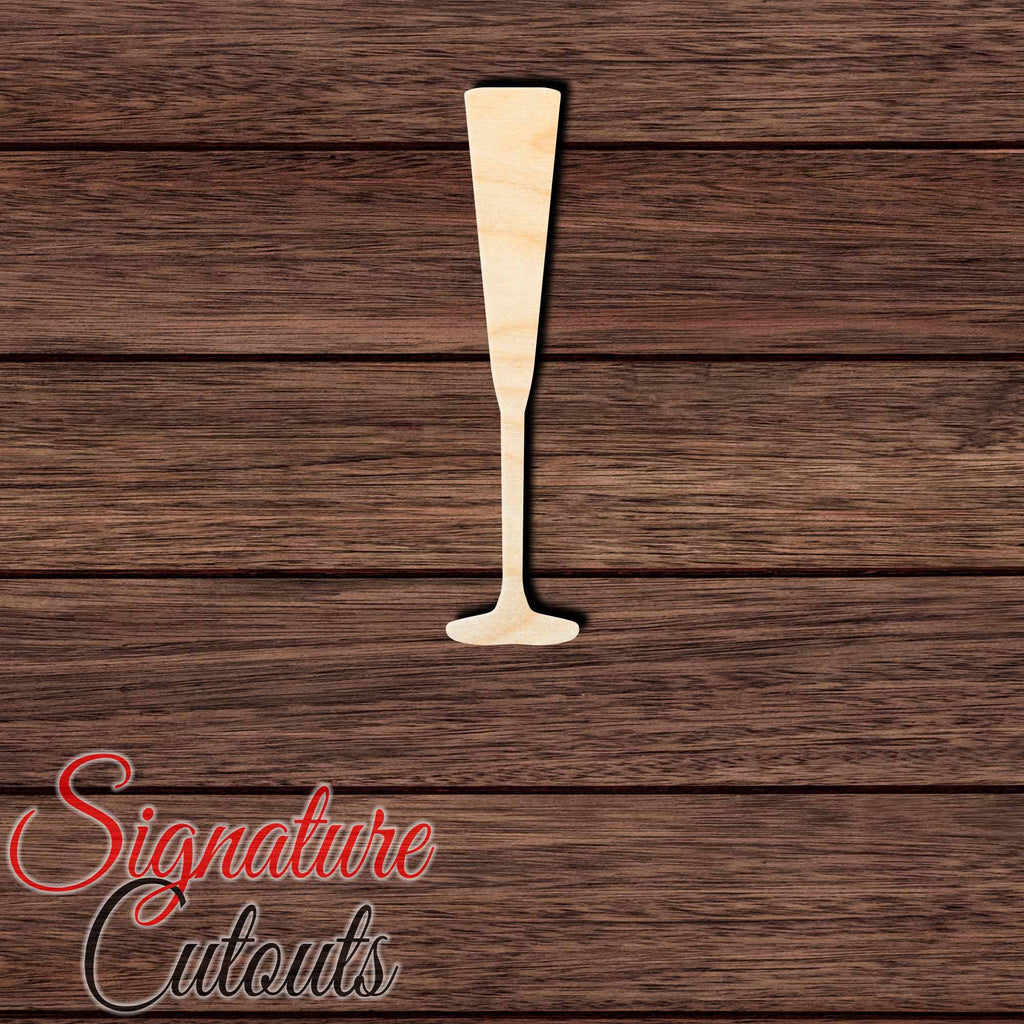 Champagne Glass 003 Shape Cutout in Wood, Acrylic or Acrylic Mirror - Signature Cutouts