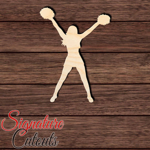 Cheerleader 002 Shape Cutout in Wood, Acrylic or Acrylic Mirror - Signature Cutouts